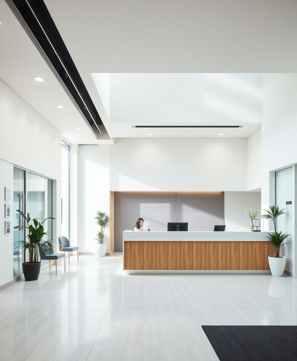 Modern medical facility reception